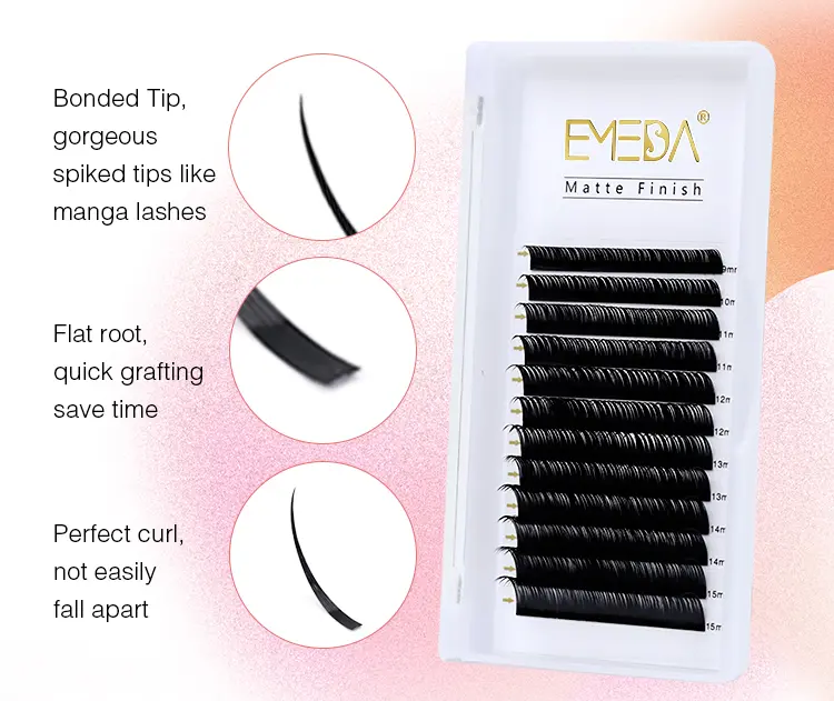 Individual Eyelash Wet Look Wispy Trays Silk Matte Black Wholesale Easy to Use Best for Lash Beginner